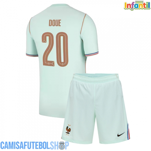 Camisa de time de futebol França Desire Doue #20 Replicas 2º Equipamento Infantil Mundo 2026 Manga Curta (+ Calças curtas)